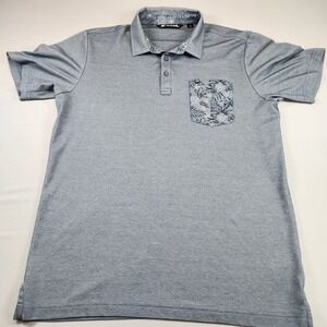 Travis Mathew Mens Large Short Sleeve Golf  Polo Shirt Floral Pocket